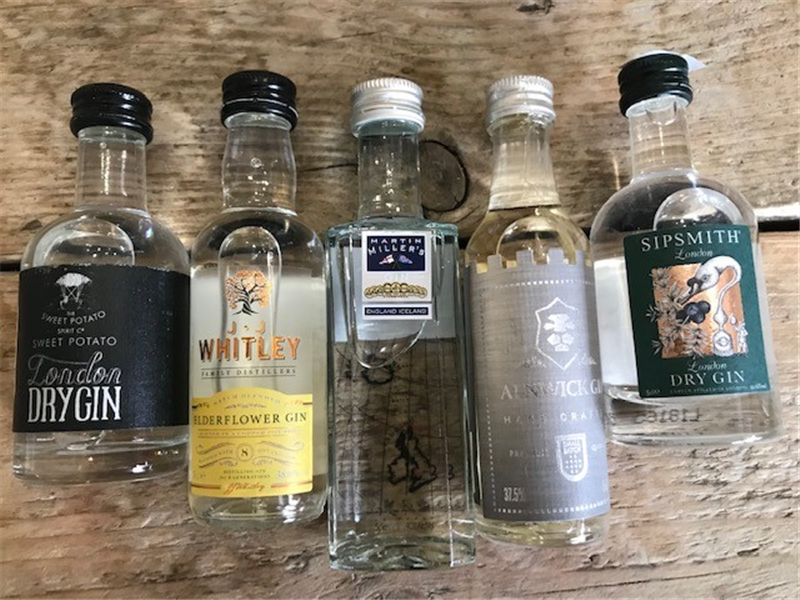 Selection of 5 Premium UK Gins 5cl
