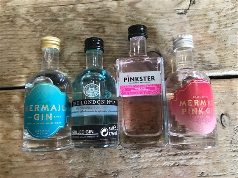 Selection of 4 UK Pink & Premium Gins 5cl